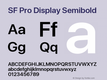 SF Pro Display Semibold Version 01.0d1e2图片样张