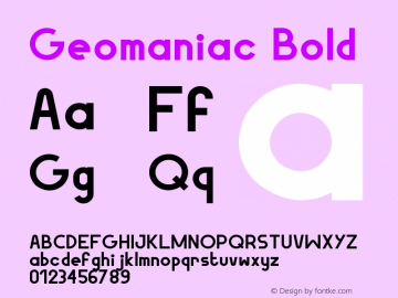 Geomaniac Bold Version 001.000 Font Sample