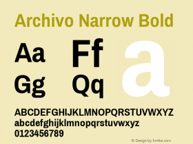 Archivo Narrow Bold Version 1.009 Font Sample