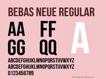 Bebas Neue Regular Version 1.400 Font Sample