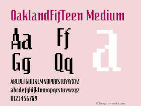 OaklandFifTeen Version 001.000 Font Sample