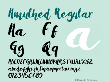 Amulhed Version 1.000 Font Sample