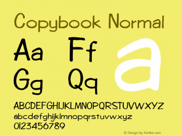 Copybook Normal 1.0/1995: 2.0/2001 Font Sample