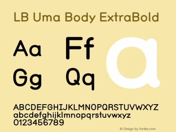LBUmaBody-ExtraBold Version 2.000 Font Sample