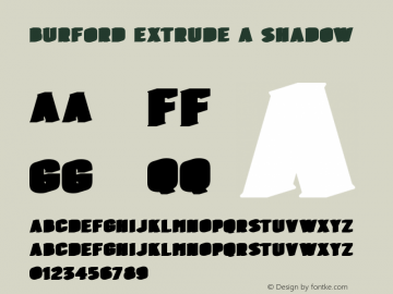 BurfordExtrudeAShadow Version 1.000 Font Sample