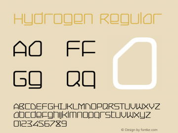 Hydrogen Regular Version 001.001 Font Sample