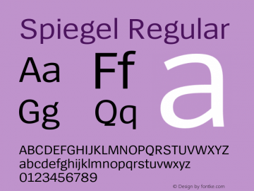 Spiegel Regular Version 3.002 Font Sample