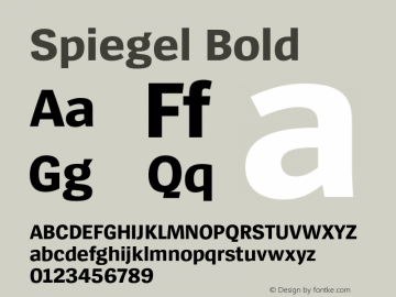 Spiegel Bold Version 3.002 Font Sample