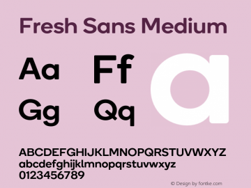 Fresh Sans Md Version 1.350 Font Sample