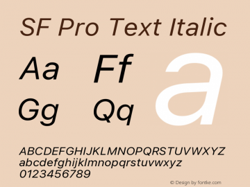 SF Pro Text Italic Version 01.0d1e2图片样张