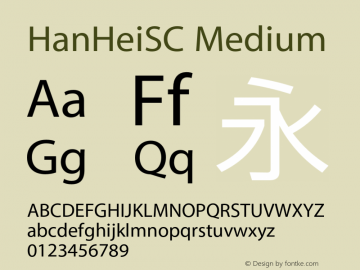 HanHeiSC Medium  Font Sample