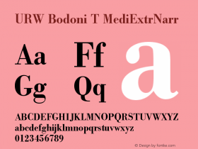 URW Bodoni T MediExtrNarr Version 001.005图片样张