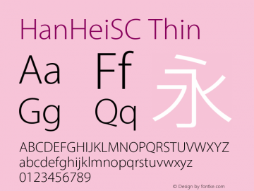 HanHeiSC Thin  Font Sample