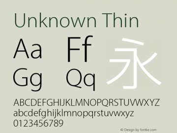  Thin Version 1.0 Font Sample