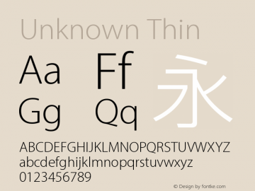  Thin Version 1.0 Font Sample