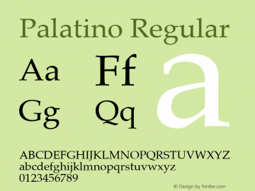 Palatino Regular 3.8图片样张