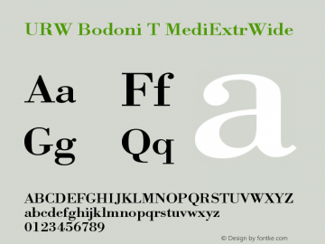 URW Bodoni T MediExtrWide Version 001.005 Font Sample