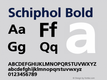 Schiphol-Bold Version 001.002; t1 to otf conv Font Sample