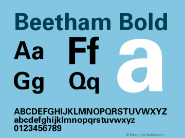 Beetham-Bold Version 001.901 Font Sample