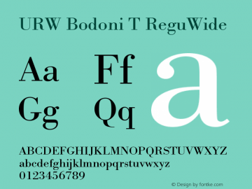 URW Bodoni T ReguWide Version 001.005 Font Sample