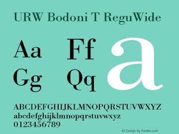 URW Bodoni T ReguWide Version 001.005图片样张