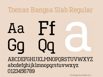 ToenasBangsaSlab 1.000 Font Sample