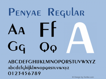 Penyae Regular Altsys Fontographer 3.5  8/21/95 Font Sample