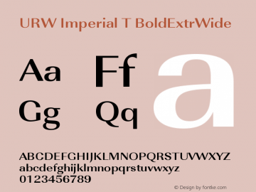 URW Imperial T BoldExtrWide Version 001.005 Font Sample
