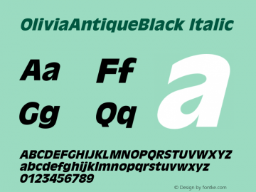 OliviaAntiqueBlack Italic Altsys Fontographer 3.5  8/18/95图片样张