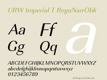 URW Imperial T ReguNarrObli Version 001.005图片样张