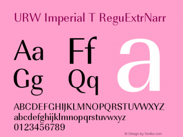 URW Imperial T ReguExtrNarr Version 001.005图片样张