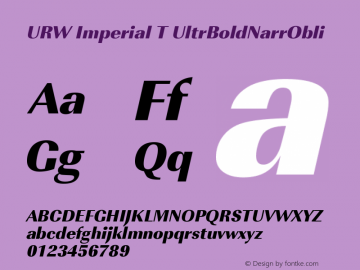 URW Imperial T UltrBoldNarrObli Version 001.005图片样张