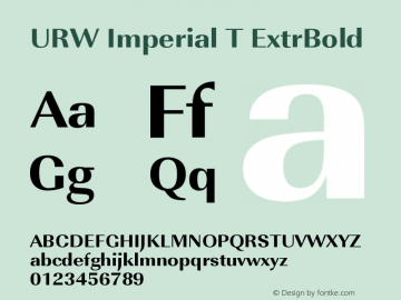 URW Imperial T ExtrBold Version 001.005 Font Sample