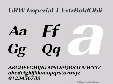 URW Imperial T ExtrBoldObli Version 001.005图片样张