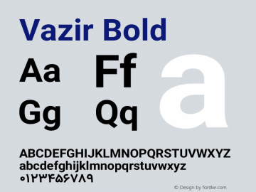 Vazir Bold Version 11.0.0 Font Sample