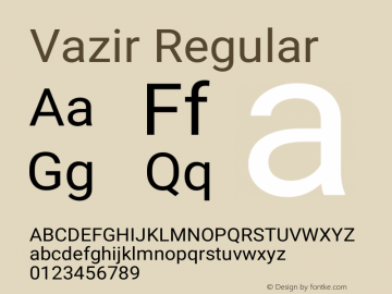 Vazir Version 11.0.0 Font Sample