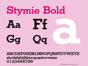 Stymie Bold 1.0 Sat Nov 04 10:09:51 1995 Font Sample