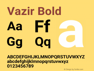 Vazir Bold Version 11.0.0 Font Sample