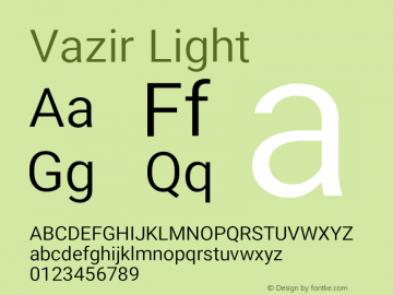 Vazir Light Version 11.0.0 Font Sample