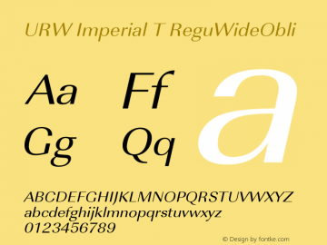 URW Imperial T ReguWideObli Version 001.005图片样张