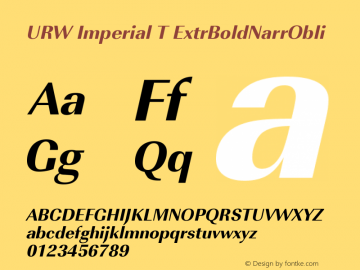 URW Imperial T ExtrBoldNarrObli Version 001.005图片样张