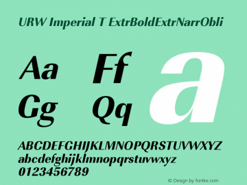 URW Imperial T ExtrBoldExtrNarrObli Version 001.005图片样张