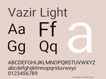 Vazir Light Version 11.0.0 Font Sample