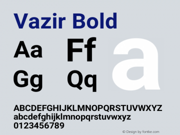 Vazir Bold Version 11.0.0 Font Sample