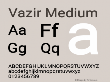 Vazir Medium Version 11.0.0 Font Sample