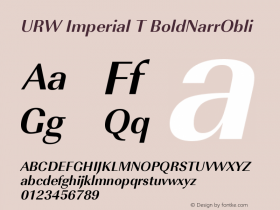 URW Imperial T BoldNarrObli Version 001.005图片样张