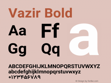 Vazir Bold Version 11.0.0 Font Sample