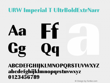 URW Imperial T UltrBoldExtrNarr Version 001.005图片样张