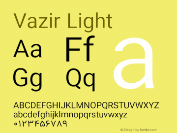 Vazir Light Version 11.0.0 Font Sample