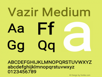 Vazir Medium Version 11.0.0 Font Sample